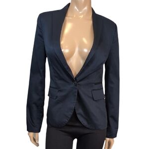 Forever 21 Midnight Blue Womens Blazer Jacket Single Button Size Small Tailored